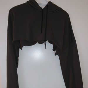 LF army green cropped sweatshirt